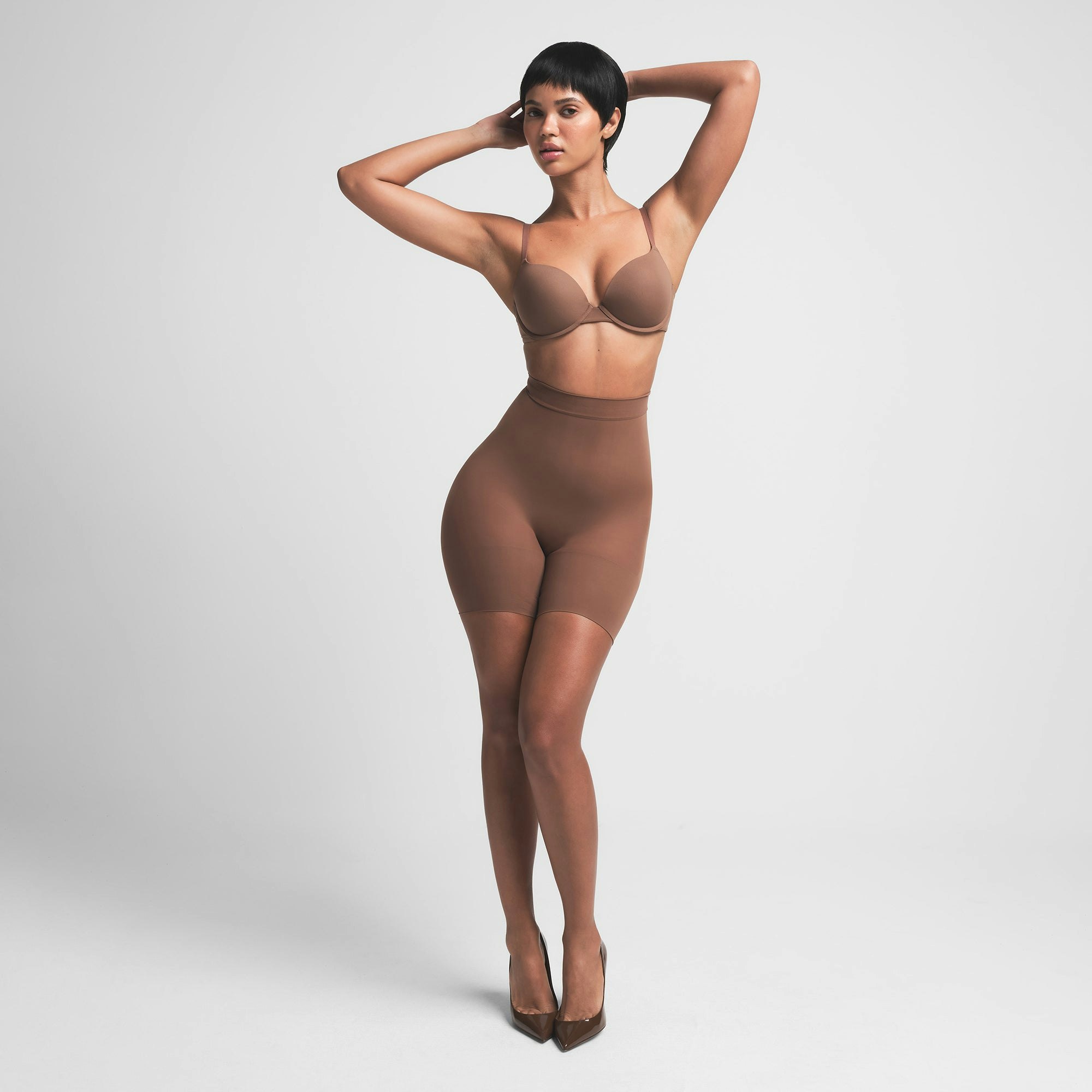SHEER SEAMLESS HIGH-WAISTED MID THIGH SHORT - JASPER
