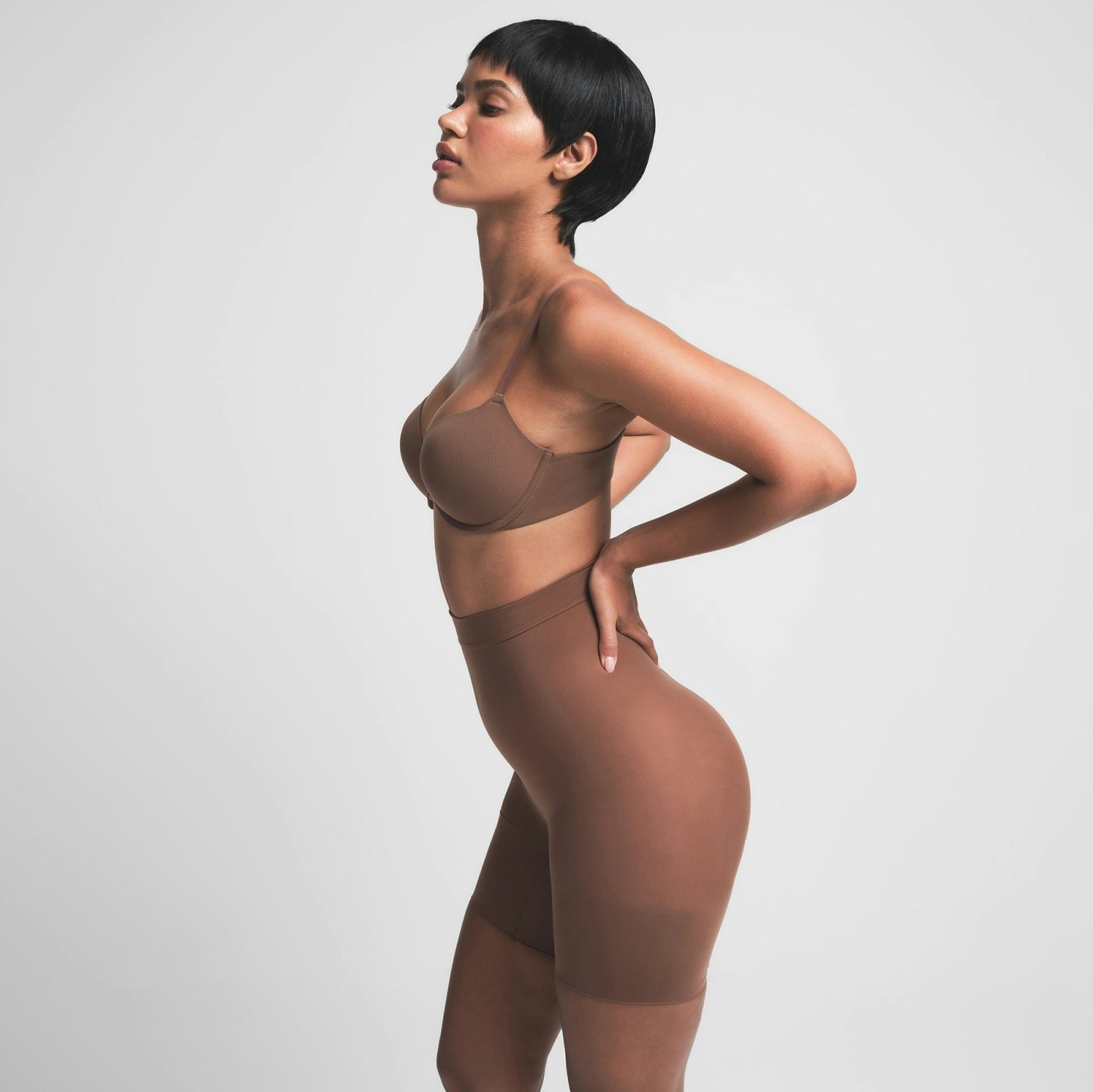 SHEER SEAMLESS HIGH-WAISTED MID THIGH SHORT - JASPER