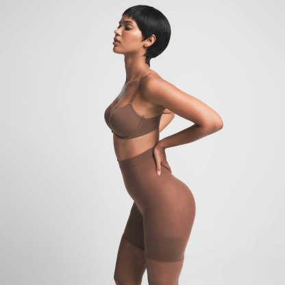 SHEER SEAMLESS HIGH-WAISTED MID THIGH SHORT - JASPER