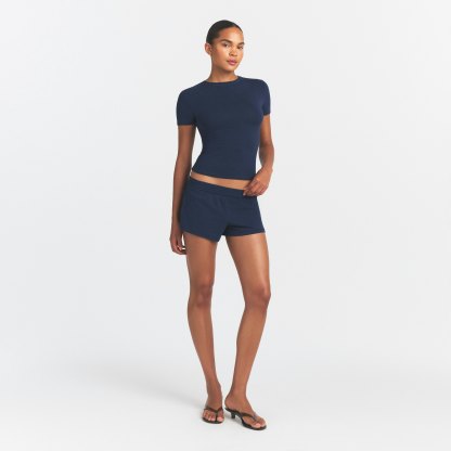 COTTON JERSEY LOOSE SHORT - NAVY - image 24