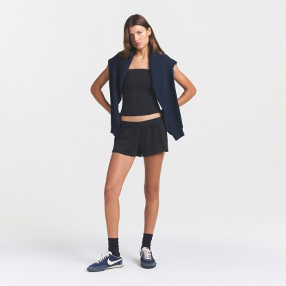 COTTON JERSEY LOOSE SHORT - SOOT - image 36