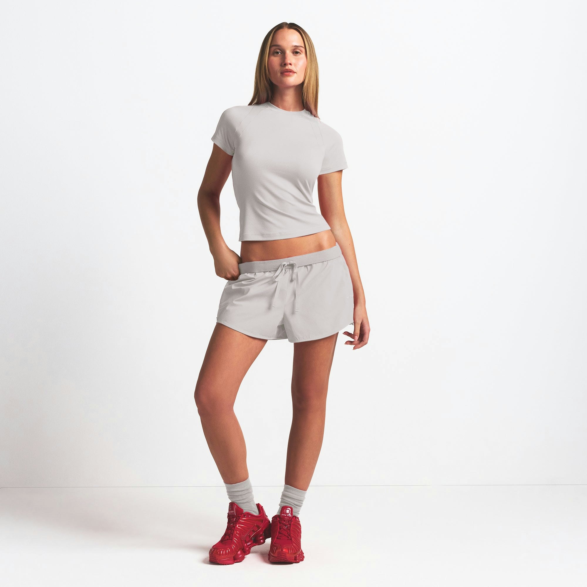 NikeSKIMS WOVEN NYLON 2.5" RUNNER SHORT - STONE - image 8
