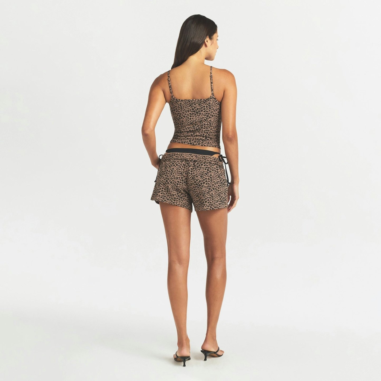 COTTON JERSEY LOOSE SHORT - SIENNA NATURAL LEOPARD - image 3