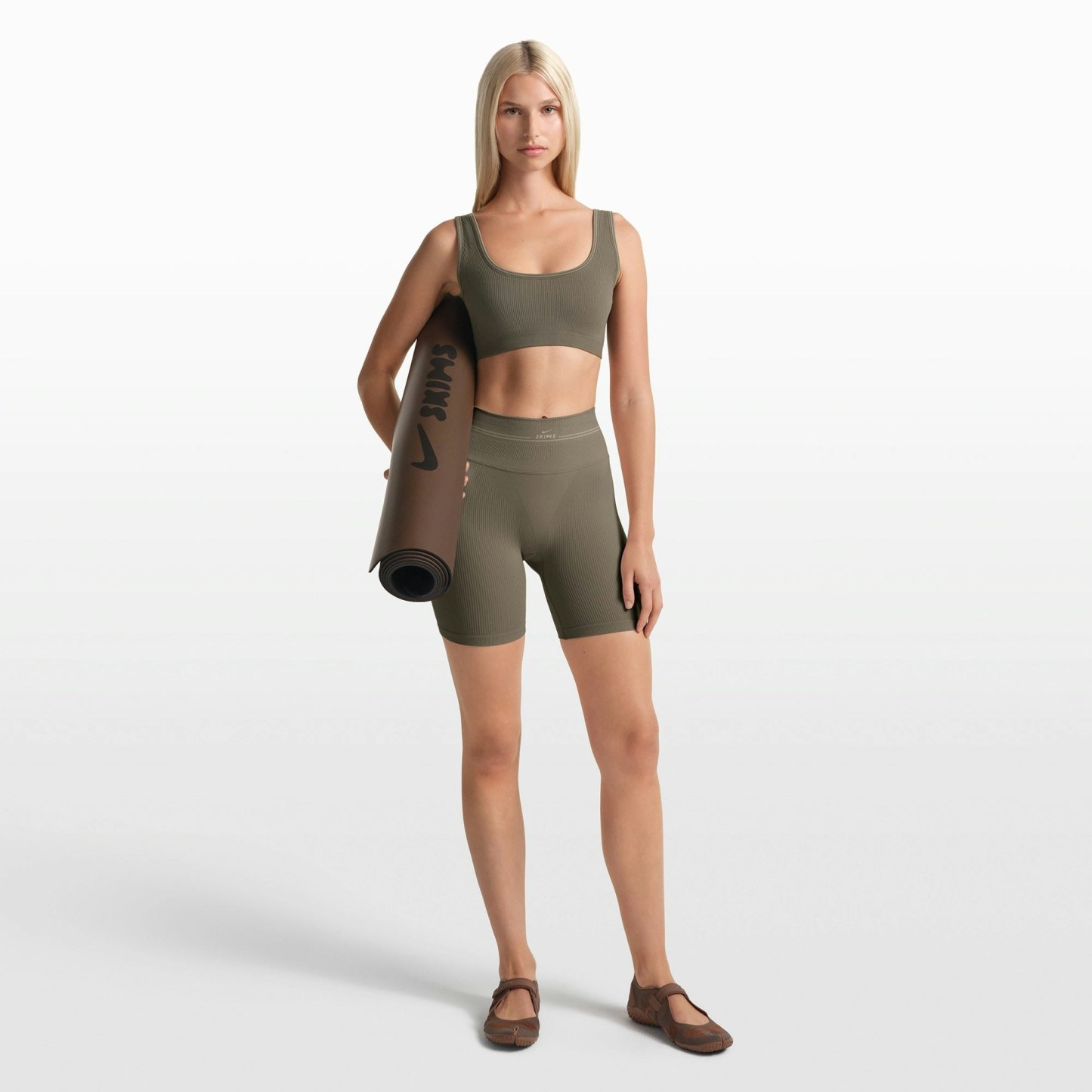 NikeSKIMS RIBBED SEAMLESS 5" BIKER SHORT - DUSTY OAKMOSS - image 22