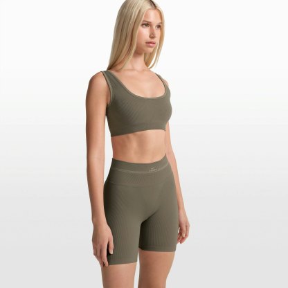 NikeSKIMS RIBBED SEAMLESS 5" BIKER SHORT - DUSTY OAKMOSS - image 23