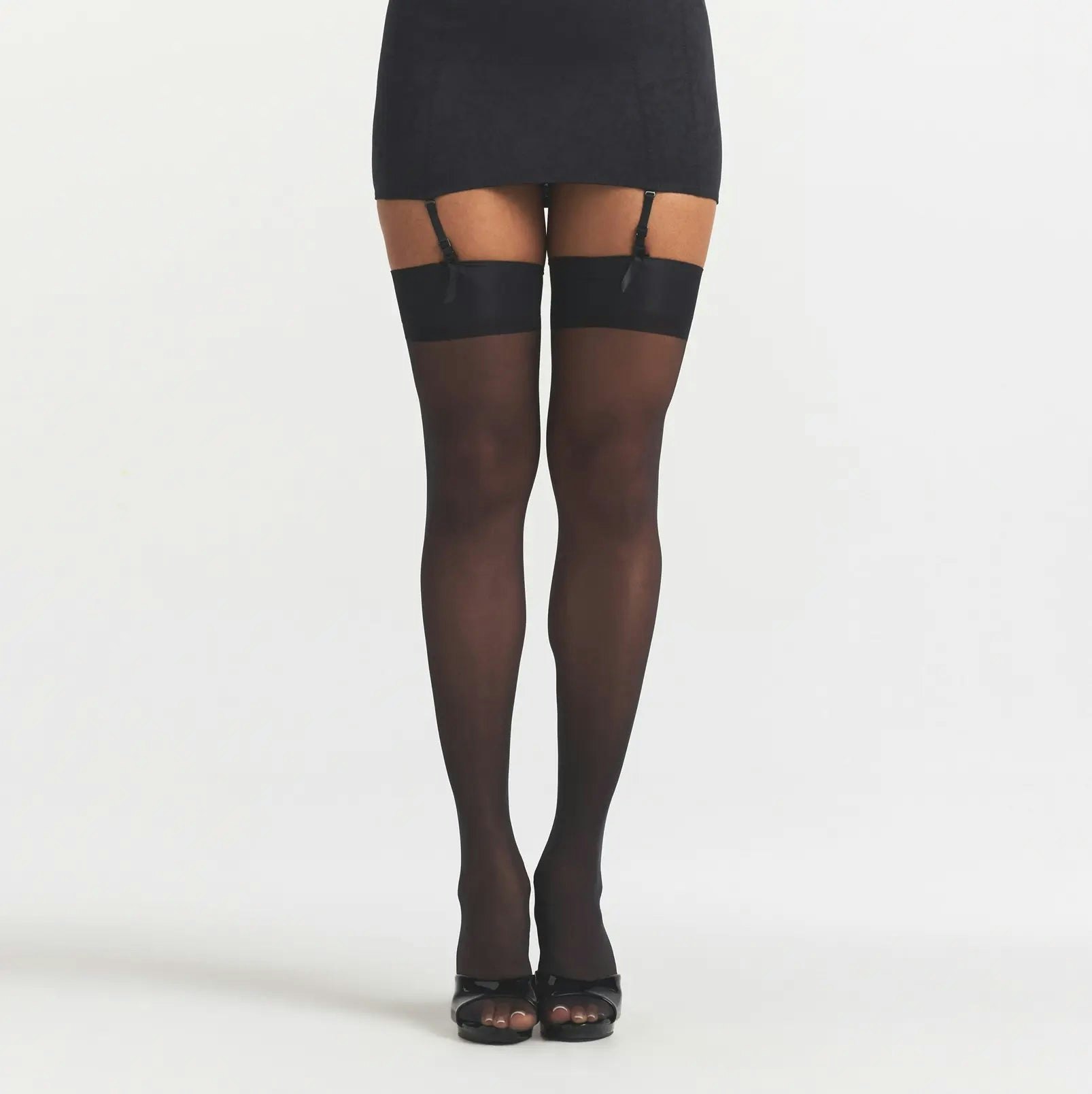 HOSIERY THIGH HIGH STOCKINGS - ONYX