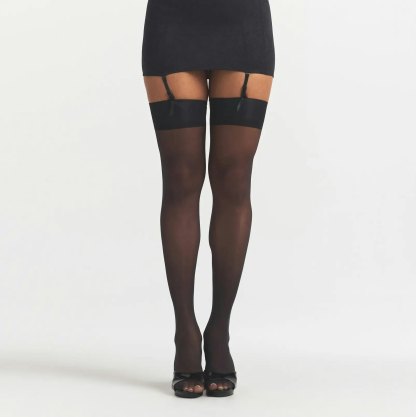 HOSIERY THIGH HIGH STOCKINGS - ONYX