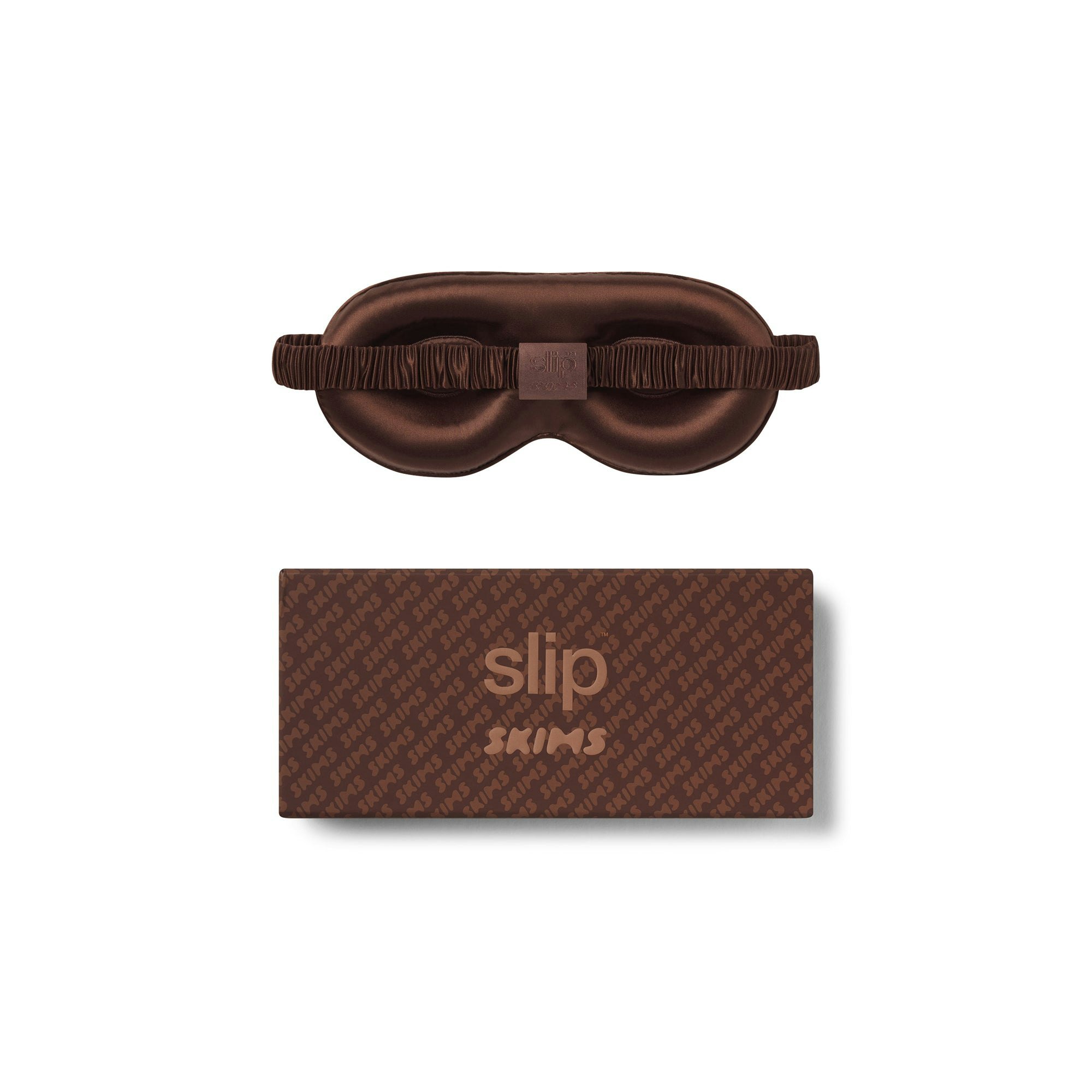 SLIP X SKIMS PURE SILK CONTOUR SLEEP MASK - COCOA