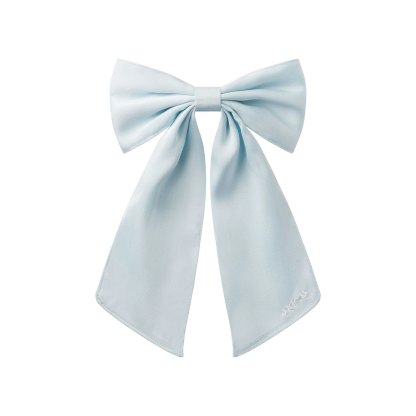 SATIN JUMBO BOW CLIP - BABY BLUE