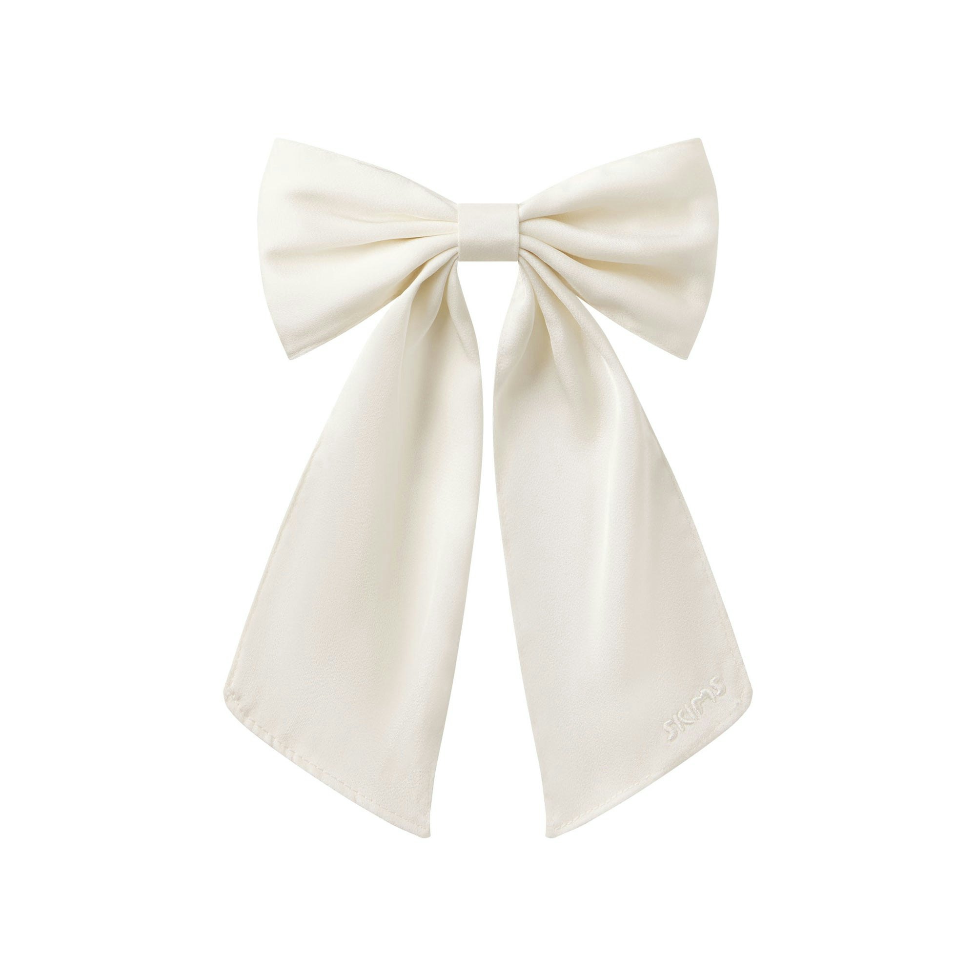 SATIN JUMBO BOW CLIP - IVORY