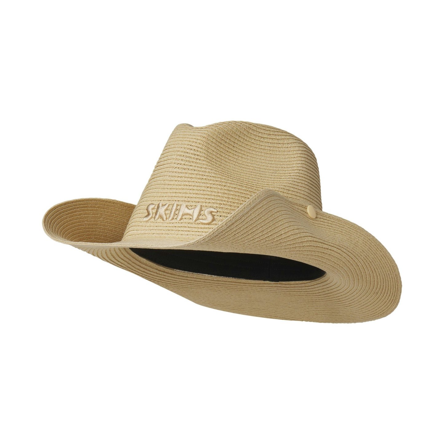SKIMS ACCESSORIES WOVEN SIDE SNAP HAT - NATURAL RAFFIA