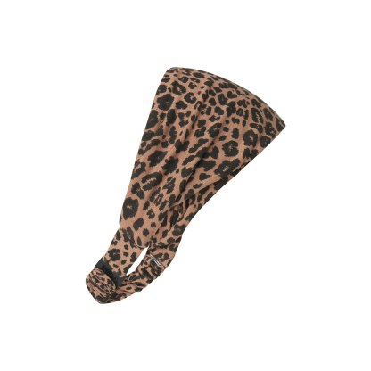 COTTON JERSEY WIDE HEADBAND - SIENNA NATURAL LEOPARD