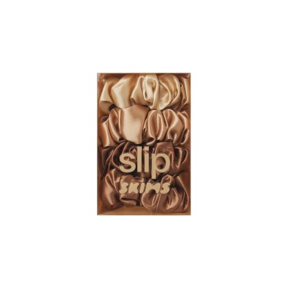 SLIP X SKIMS PURE SILK LARGE SCRUNCHIES 4-PACK - FAIR