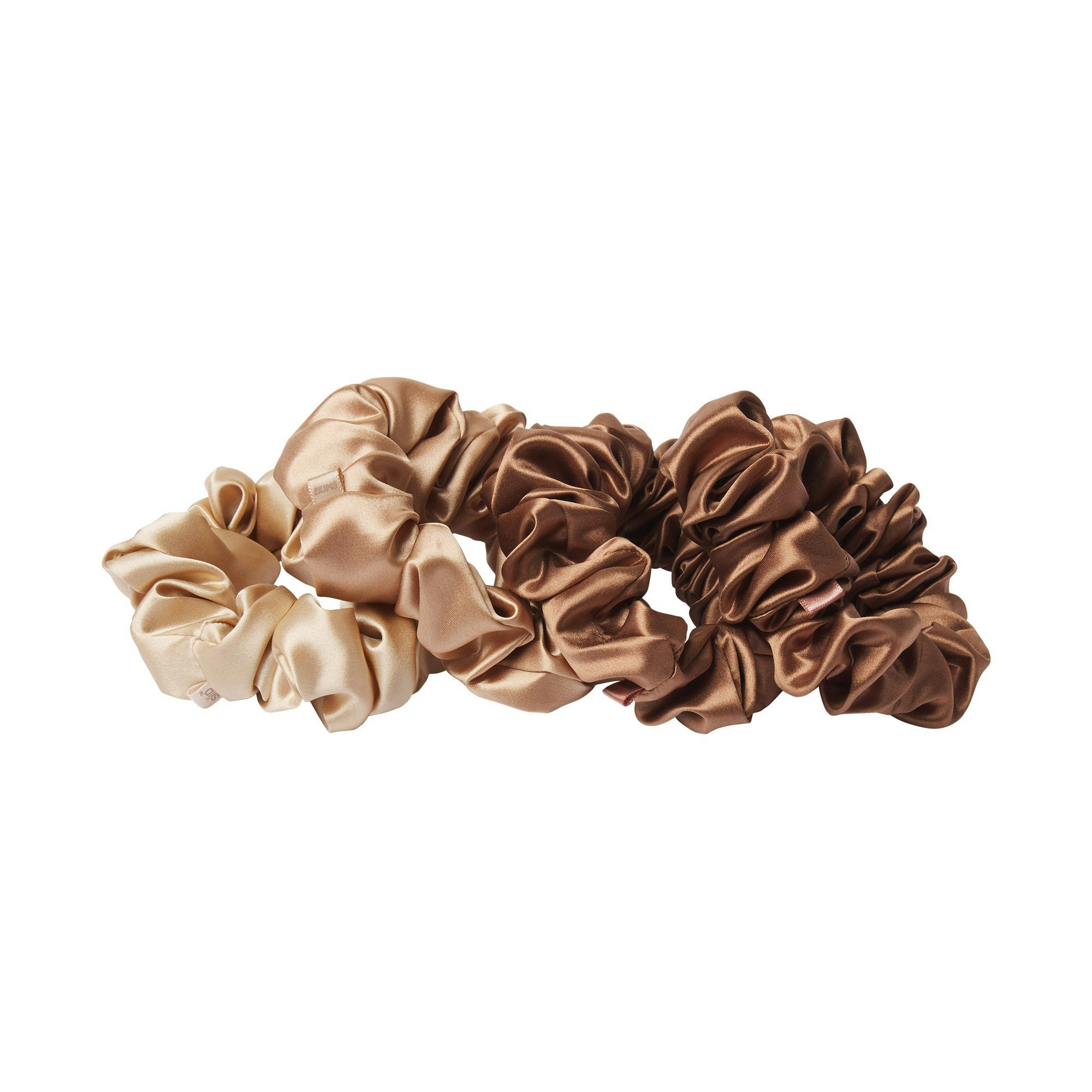 SLIP X SKIMS PURE SILK LARGE SCRUNCHIES 4-PACK - FAIR