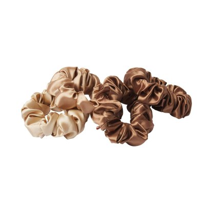 SLIP X SKIMS PURE SILK LARGE SCRUNCHIES 4-PACK - FAIR