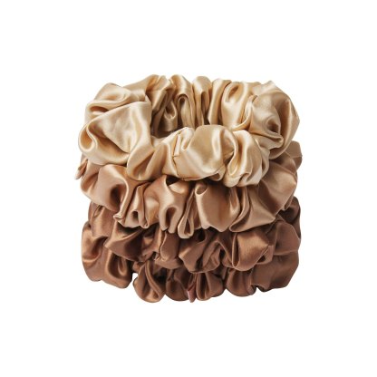 SLIP X SKIMS PURE SILK LARGE SCRUNCHIES 4-PACK - FAIR