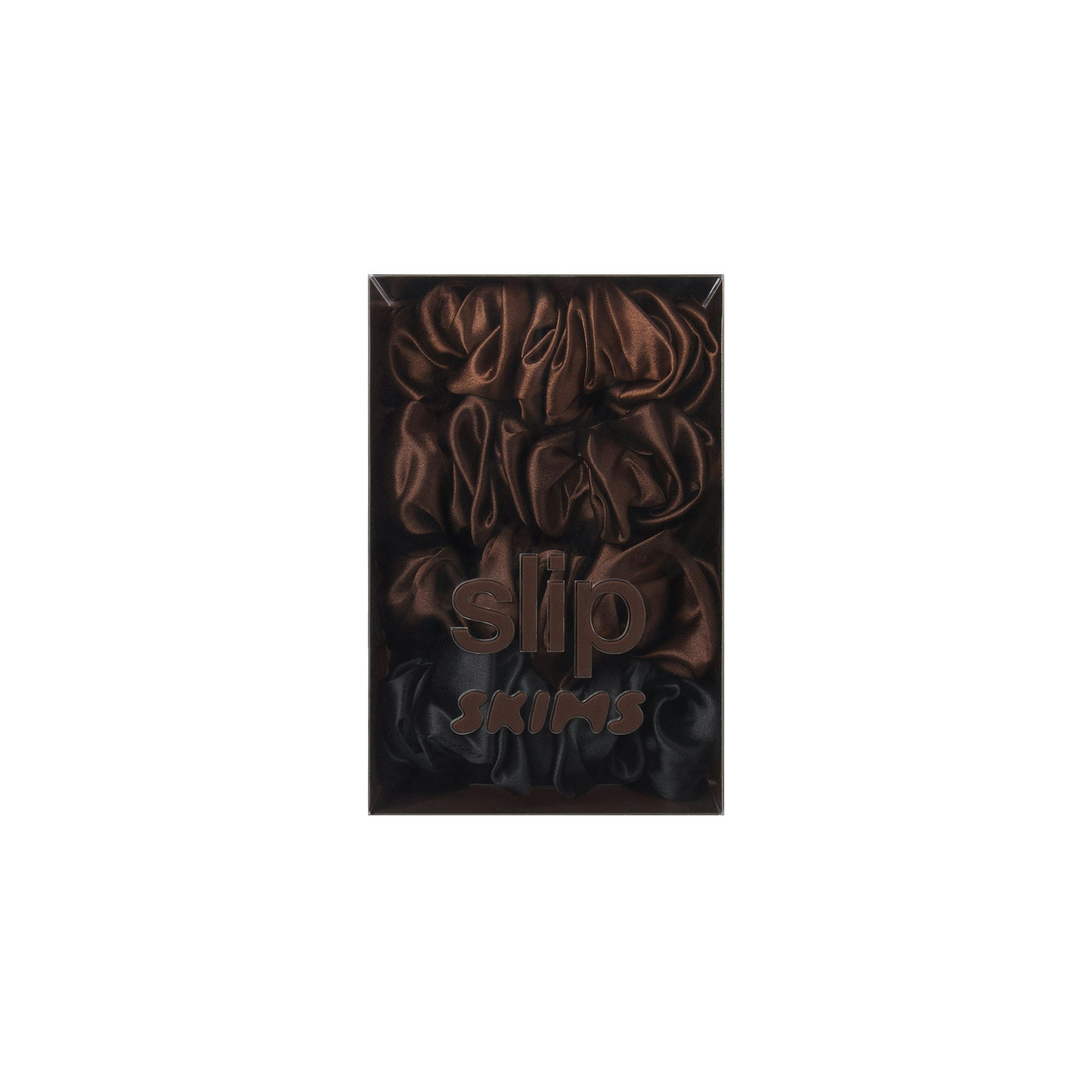 SLIP X SKIMS PURE SILK LARGE SCRUNCHIES 4-PACK - DEEP