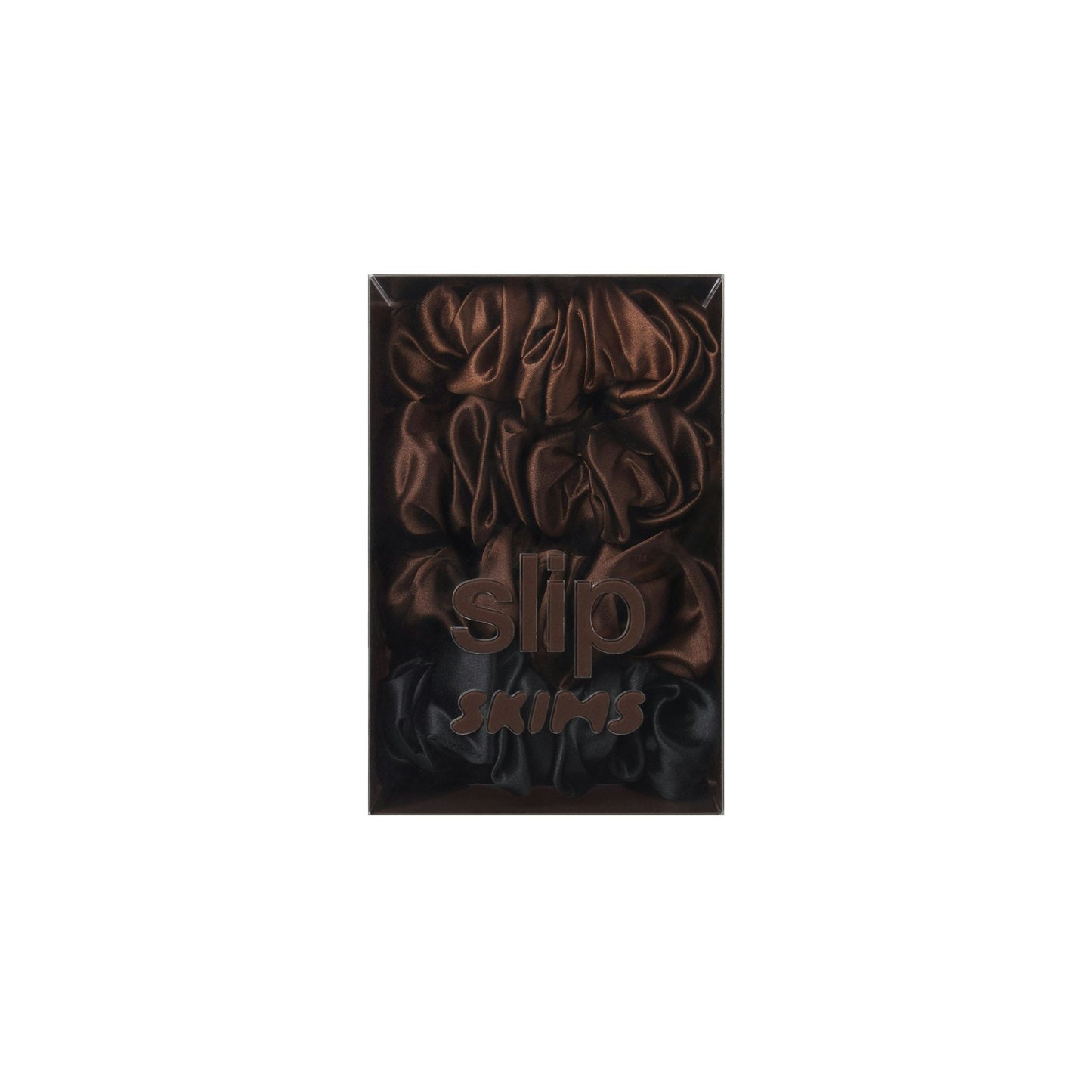 SLIP X SKIMS PURE SILK LARGE SCRUNCHIES 4-PACK - DEEP