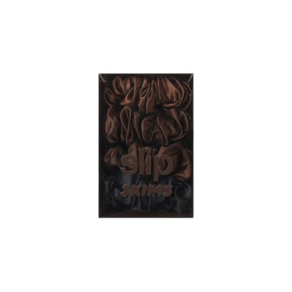 SLIP X SKIMS PURE SILK LARGE SCRUNCHIES 4-PACK - DEEP