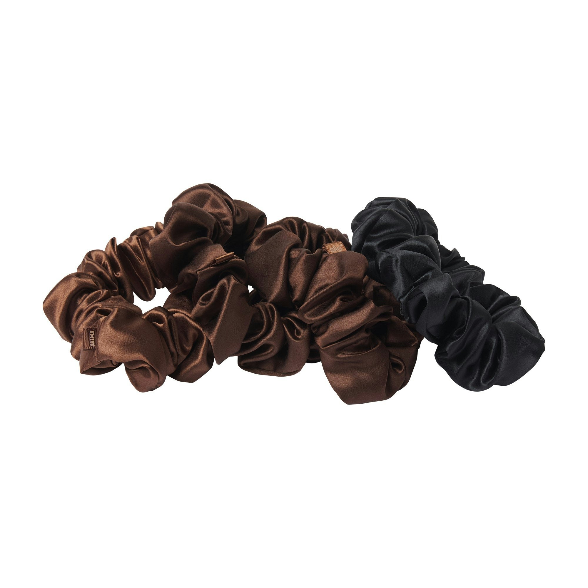 SLIP X SKIMS PURE SILK LARGE SCRUNCHIES 4-PACK - DEEP