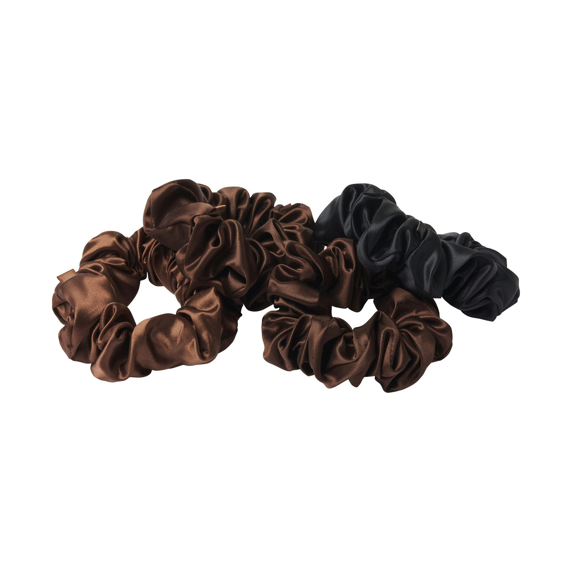 SLIP X SKIMS PURE SILK LARGE SCRUNCHIES 4-PACK - DEEP