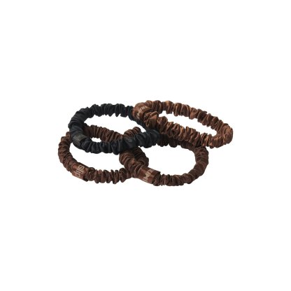 SLIP X SKIMS PURE SILK SKINNY SCRUNCHIES 4-PACK - DEEP