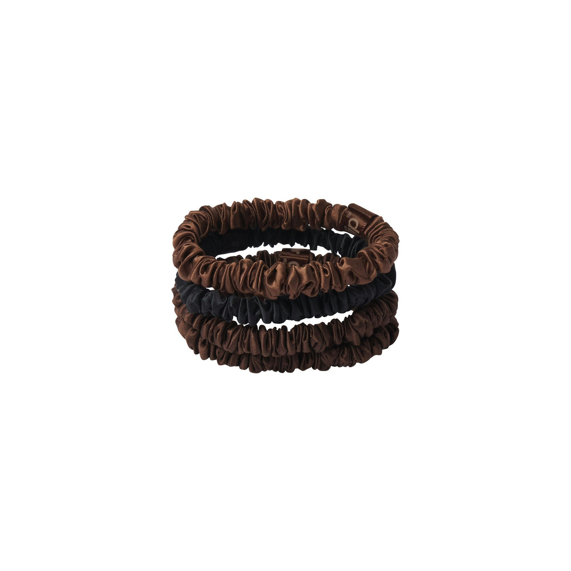 SLIP X SKIMS PURE SILK SKINNY SCRUNCHIES 4-PACK - DEEP