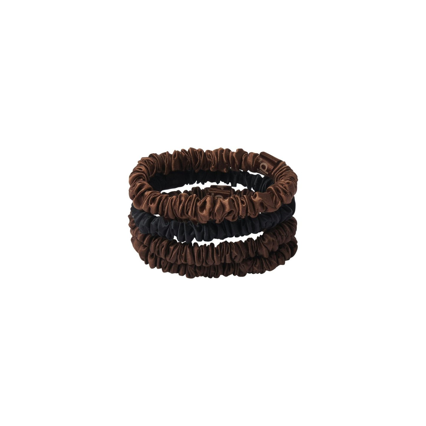 SLIP X SKIMS PURE SILK SKINNY SCRUNCHIES 4-PACK - DEEP