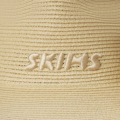 SKIMS ACCESSORIES WOVEN SIDE SNAP HAT - NATURAL RAFFIA