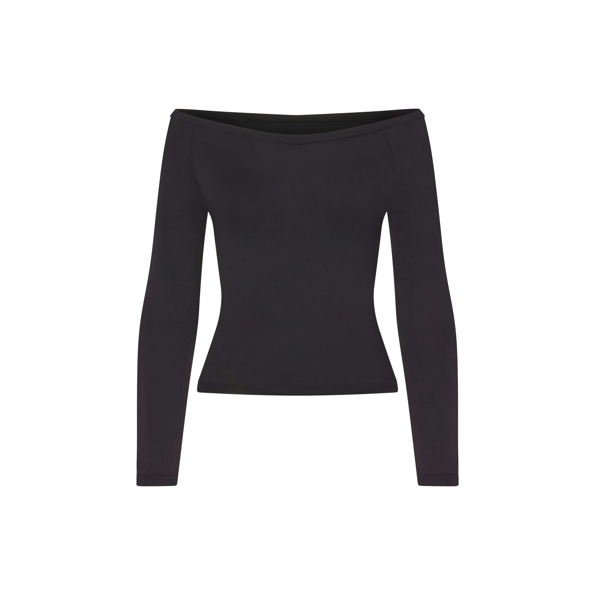 NikeSKIMS STRETCH KNIT LONG SLEEVE BOATNECK TOP - OBSIDIAN - image 8