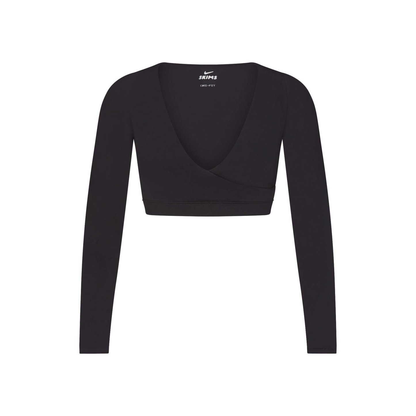 NikeSKIMS MATTE WRAP LONG SLEEVE CROPPED TOP - OBSIDIAN - image 7