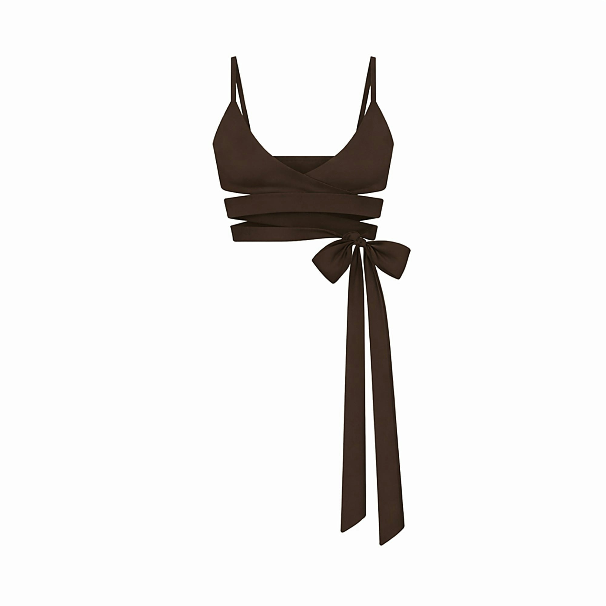 NikeSKIMS MATTE WRAP FRONT BRA - DARK SEPIA - image 15