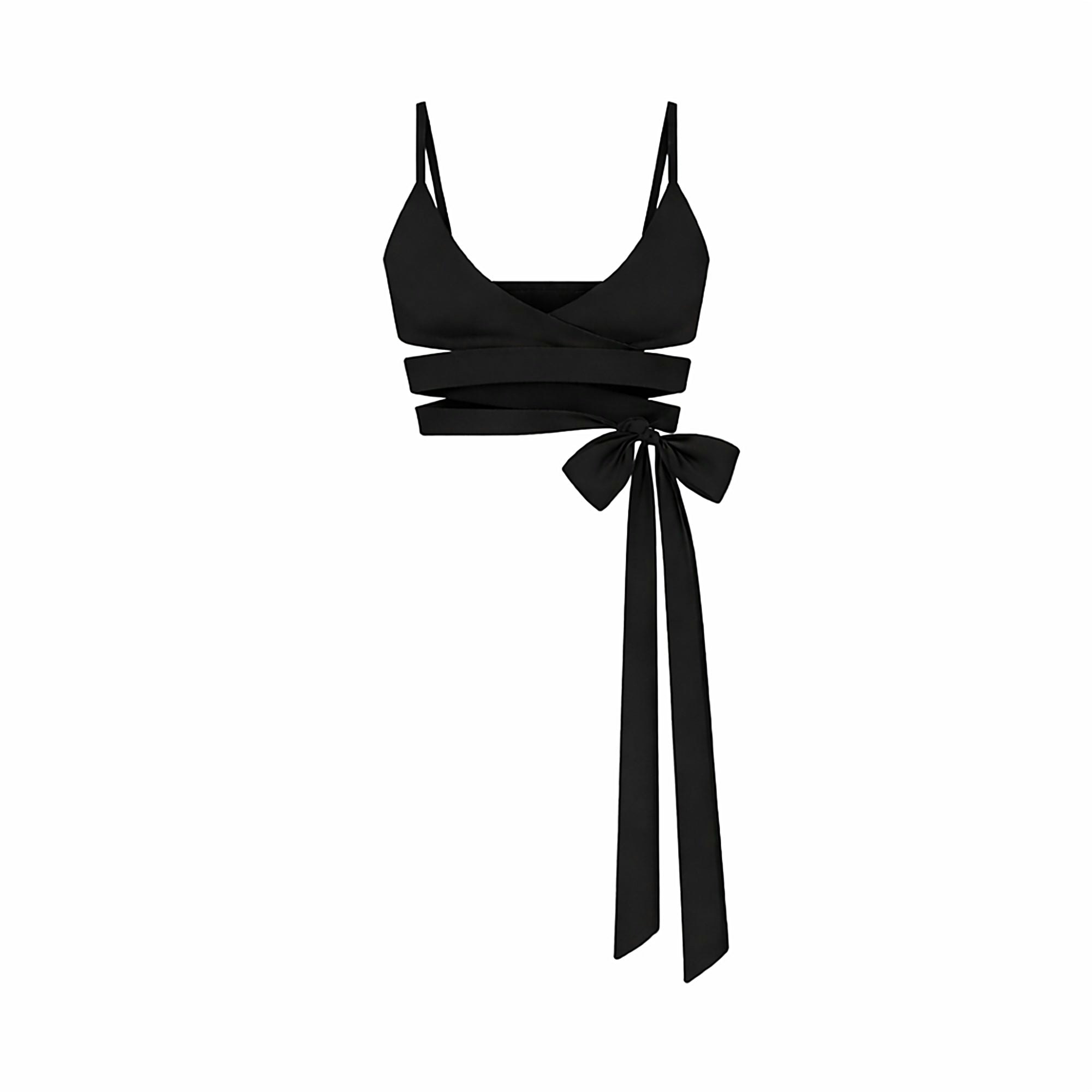 NikeSKIMS MATTE WRAP FRONT BRA - OBSIDIAN - image 7