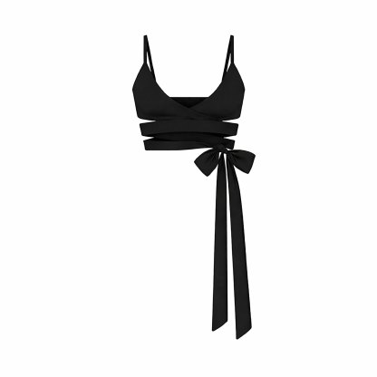 NikeSKIMS MATTE WRAP FRONT BRA - OBSIDIAN - image 7