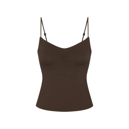 NikeSKIMS MATTE SHIRRED FRONT TANK - DARK SEPIA - image 15
