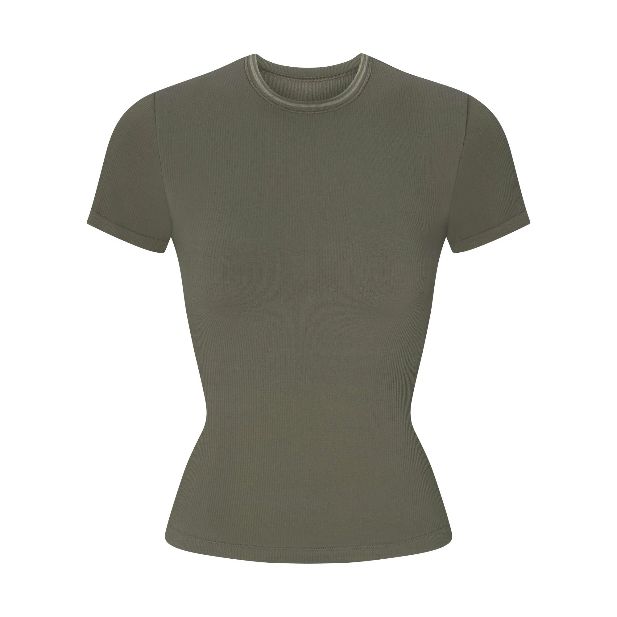 NikeSKIMS RIBBED SEAMLESS BABY TEE - DUSTY OAKMOSS - image 34