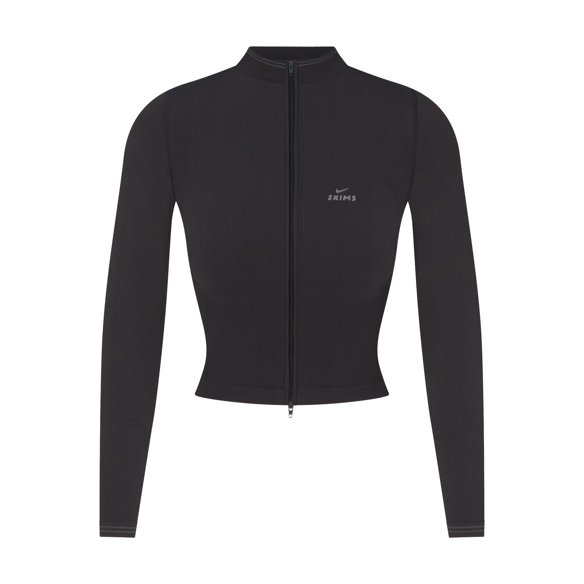 NikeSKIMS RIBBED SEAMLESS ZIP UP CROP JACKET - OBSIDIAN - image 17