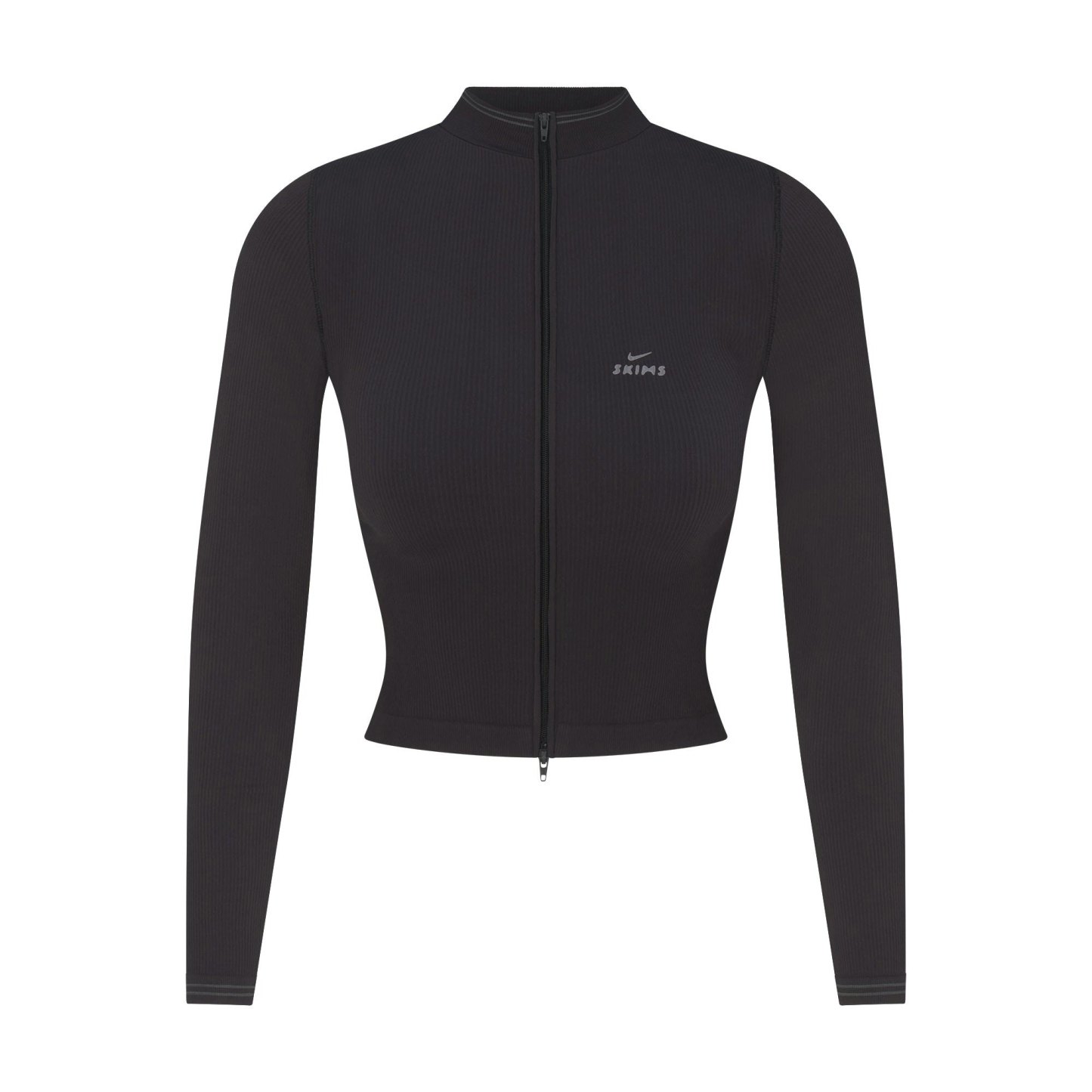NikeSKIMS RIBBED SEAMLESS ZIP UP CROP JACKET - OBSIDIAN - image 17