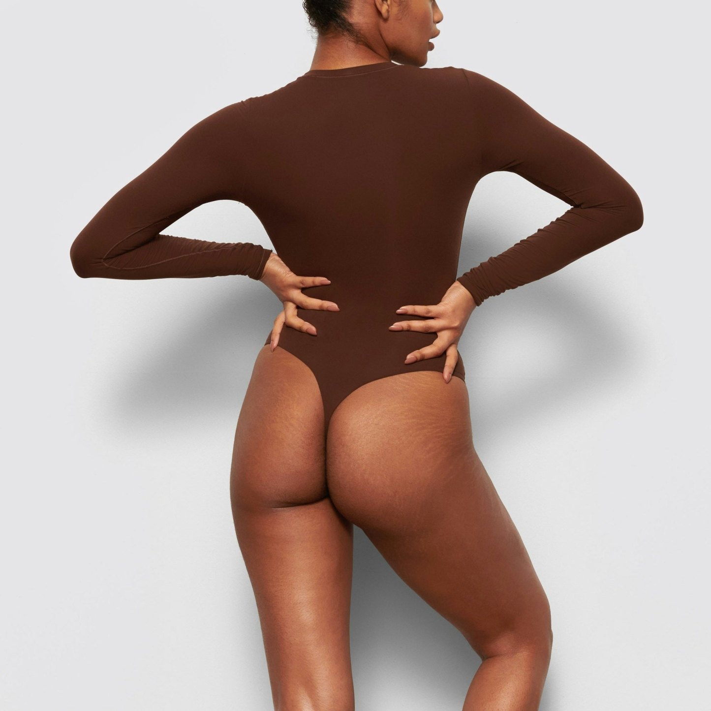 FITS EVERYBODY LONG SLEEVE CREW NECK BODYSUIT - COCOA - image 25
