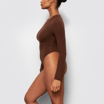 FITS EVERYBODY LONG SLEEVE CREW NECK BODYSUIT - COCOA - image 24