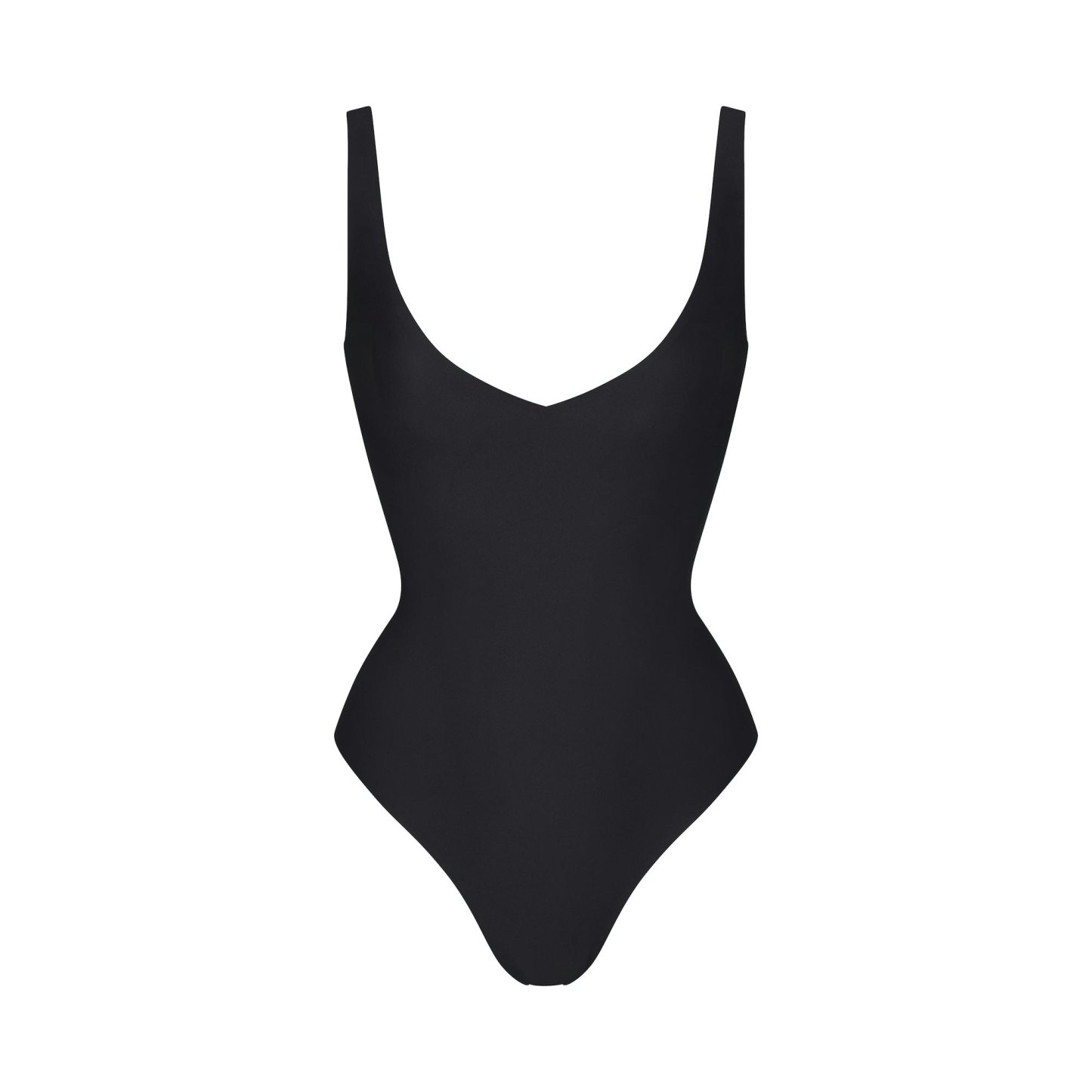 SKIMS BODY UNLINED PLUNGE THONG BODYSUIT - ONYX