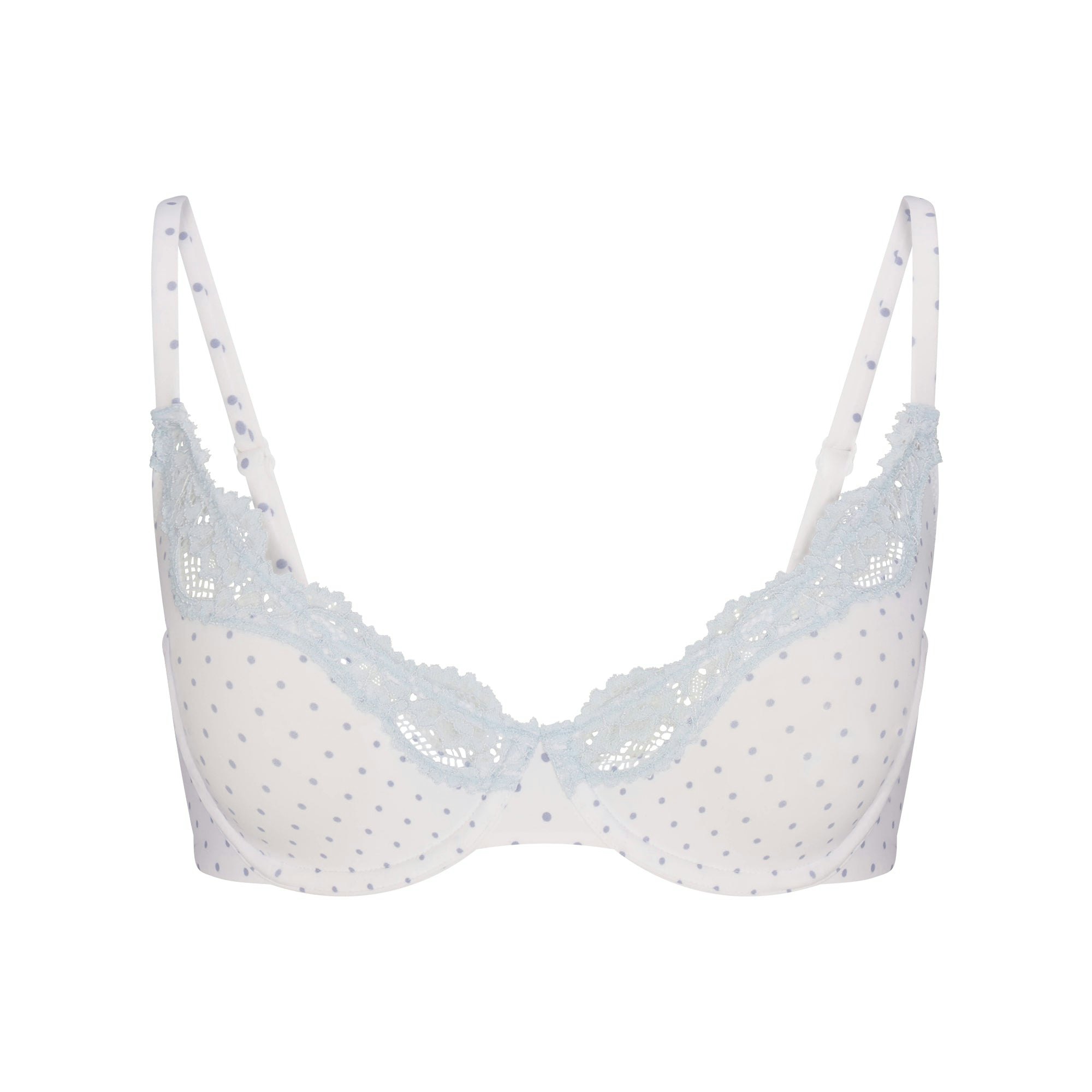 FITS EVERYBODY LACE UNLINED SCOOP BRA - SLATE PIN DOT PRINT - image 16
