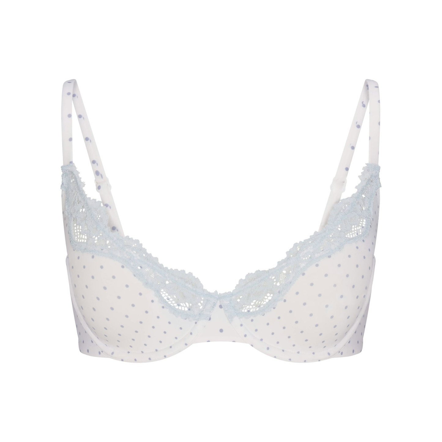 FITS EVERYBODY LACE UNLINED SCOOP BRA - SLATE PIN DOT PRINT - image 16