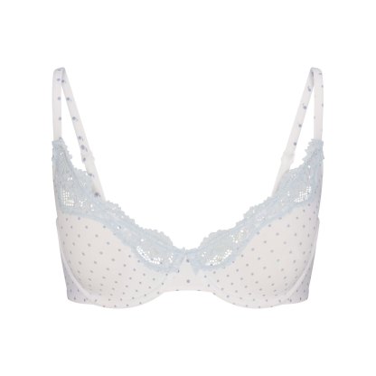 FITS EVERYBODY LACE UNLINED SCOOP BRA - SLATE PIN DOT PRINT - image 16