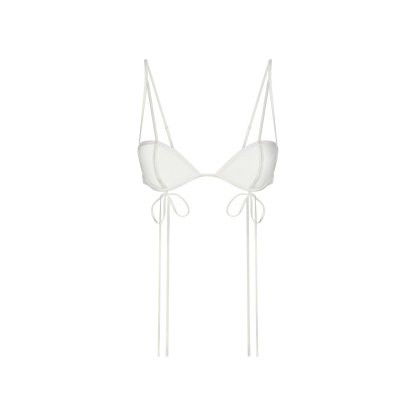 ULTRA FINE MESH BOW BRA - IVORY - image 7