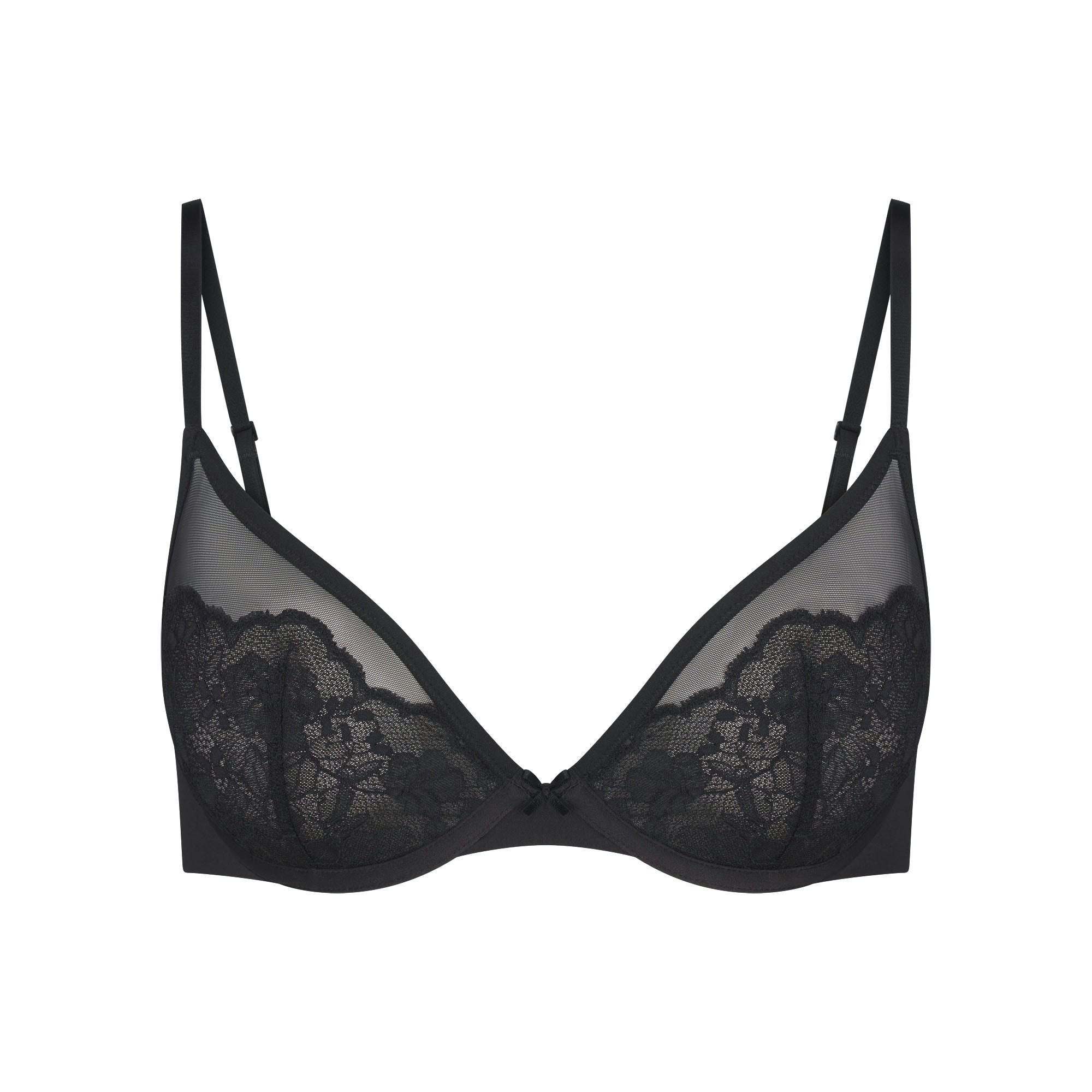 SKIMS LACE UNLINED DEMI BRA - ONYX - image 10