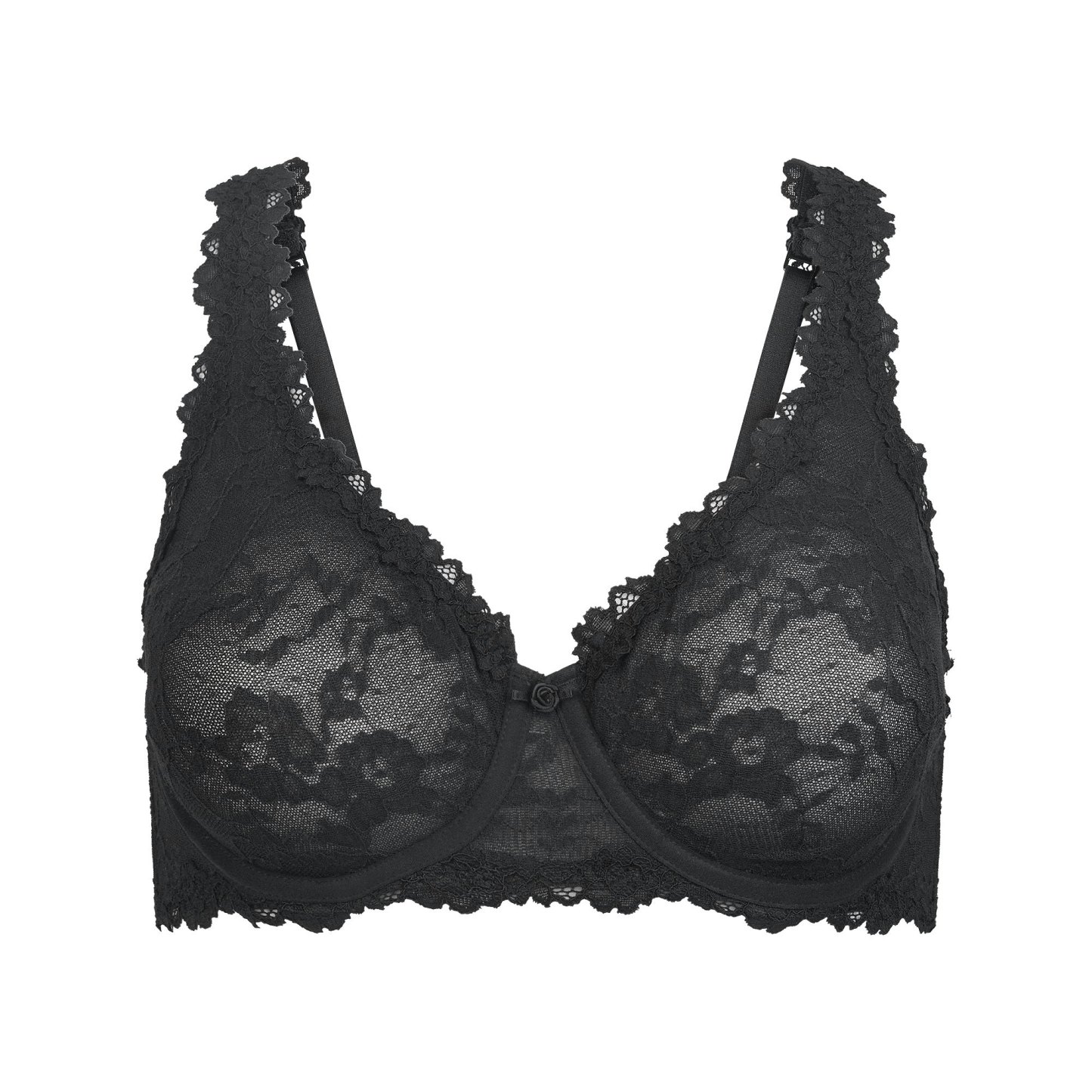 STRETCH LACE UNLINED FULL COVERAGE BRA - SOOT - image 6