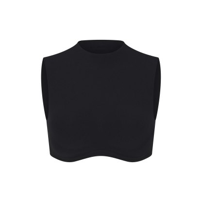 NikeSKIMS STUDIO STRETCH MOCK NECK BRA TOP - OBSIDIAN - image 11