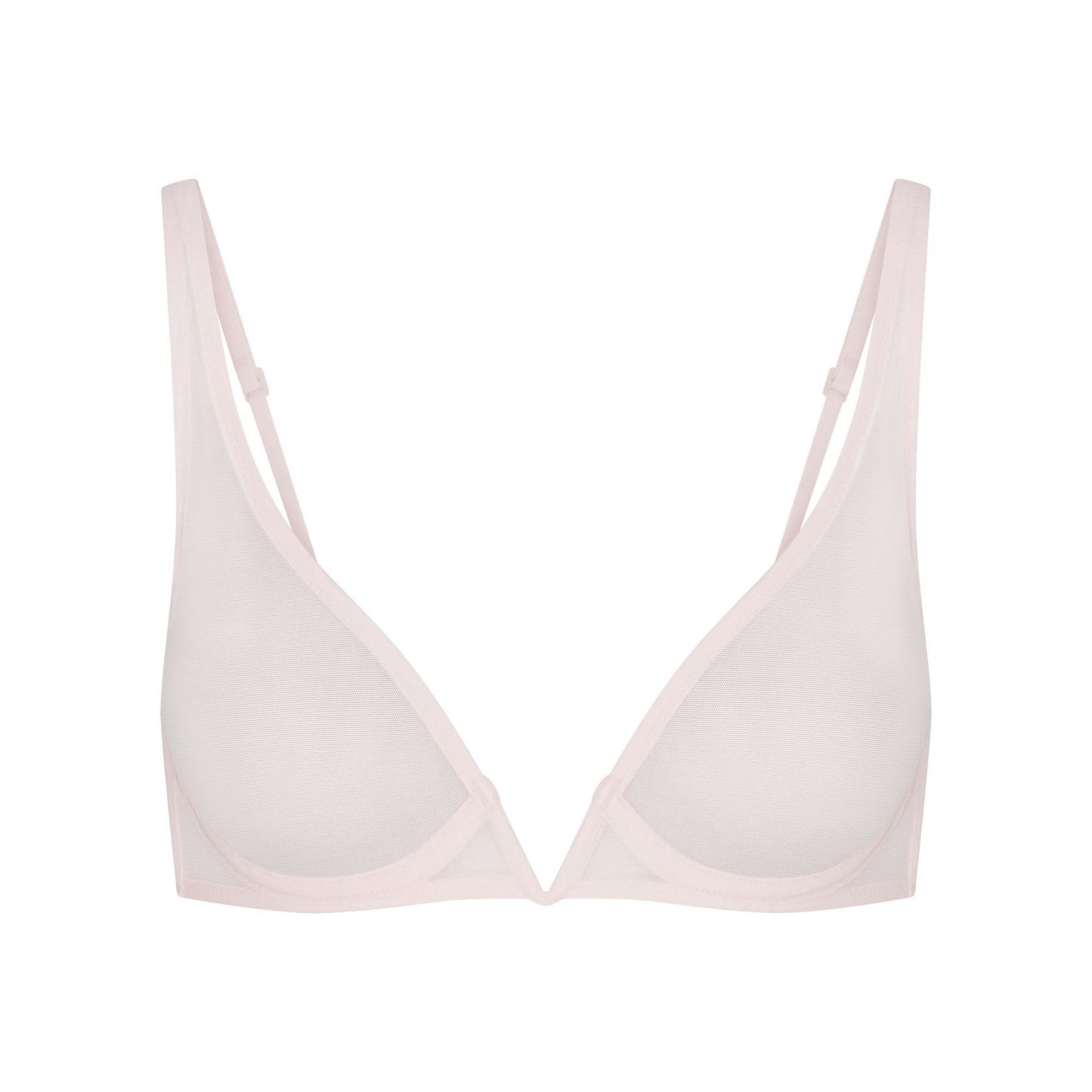 ULTRA FINE MESH DEEP PLUNGE BRA - BARELY PINK - image 8