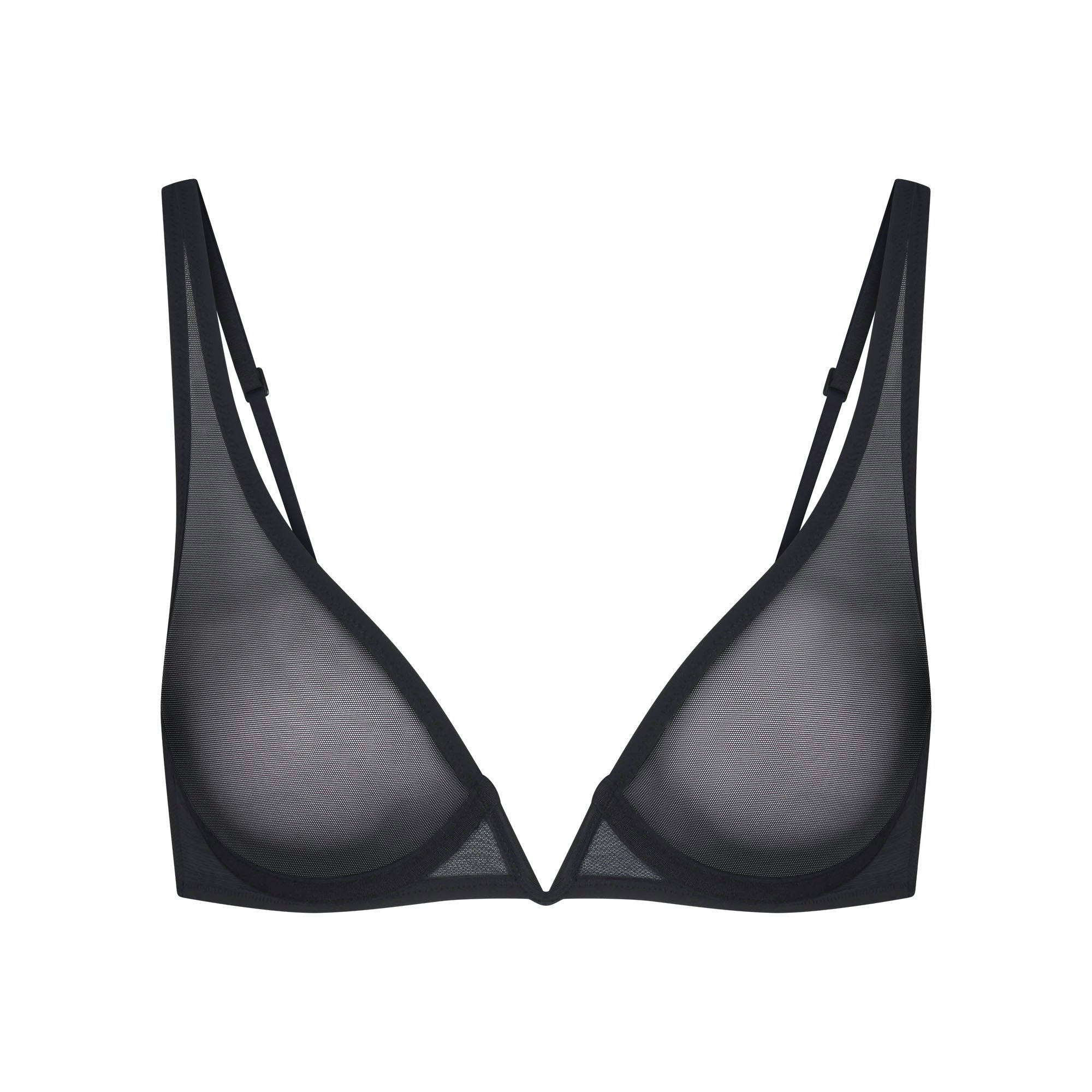ULTRA FINE MESH DEEP PLUNGE BRA - OBSIDIAN - image 4